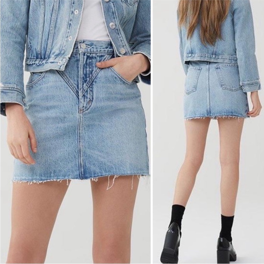Agolde Jean High Rise Mini Skirt - Picture 2 of 7